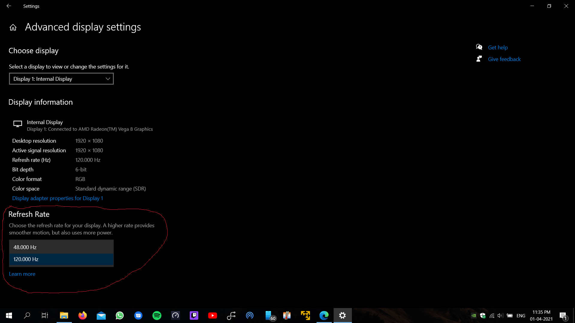 Display refresh rate not changing a43bb572-99ae-4188-97fc-085843d694fb?upload=true.png