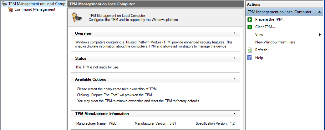The TPM is defending against dictionary attacks and is in a time-out period. a4506da5-5b84-41d9-95e8-735014371e7f?upload=true.png