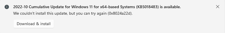 KB5018418 and KB5018483 will not install. a4b984f1-3464-40d1-971d-d538c697c1f4?upload=true.jpg