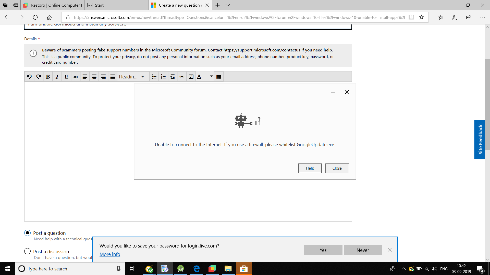 I am unable download and install any softwere a5c82b23-df75-421e-8622-61a7c476391f?upload=true.png