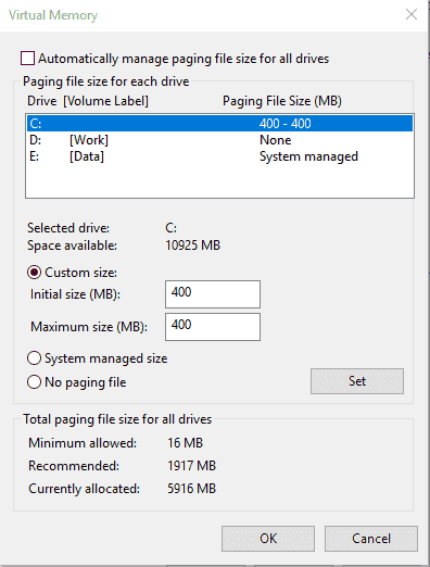 Windows 10 1809 update can't set no paging file in Virtual Memory a73438af-48e9-4414-9c5b-021b3a72edc4?upload=true.png