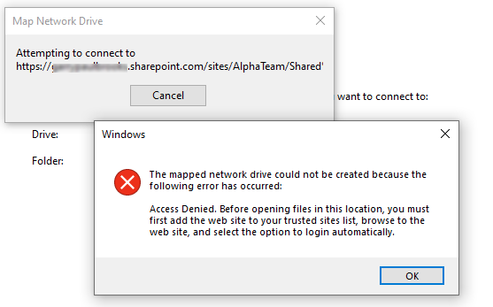 Unable to map Sharepoint Documents library to Z: drive a77647a4-64d9-4f62-9b1c-741e4d5d9532?upload=true.png