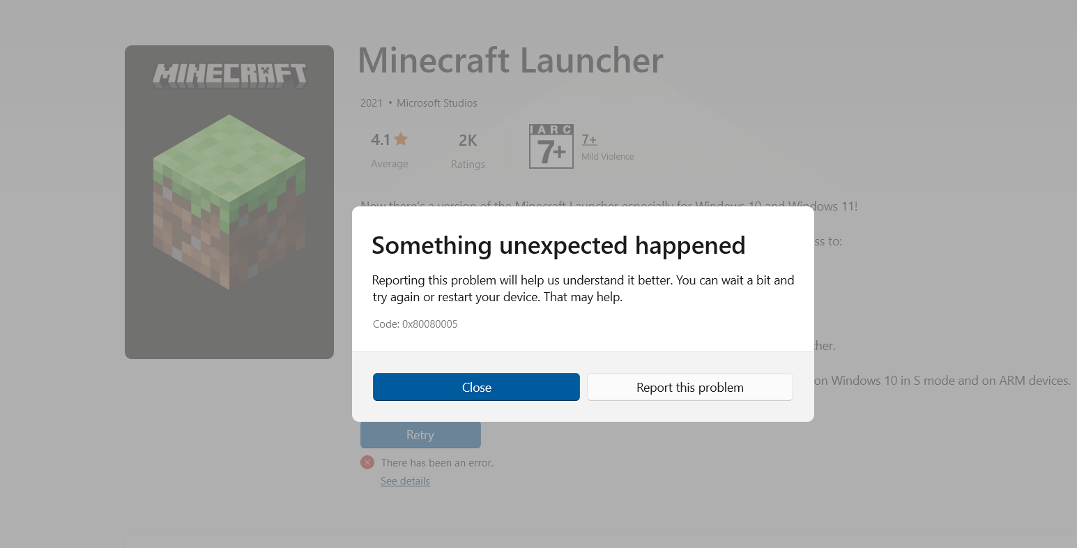 I cant install Minecraft from Microsoft store or from the official website it gives me this... a7d366cc-6084-4614-9b07-0818395fd02a?upload=true.png