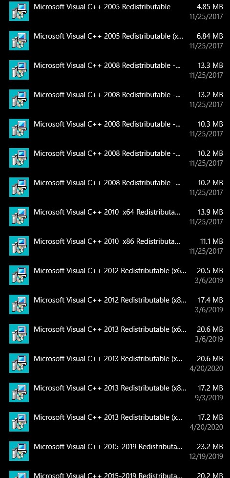 Can I uninstall all these Microsoft Visual C++ Redistributions? a7f376c1-e0ab-42b9-9625-0ecf0ec74351?upload=true.jpg