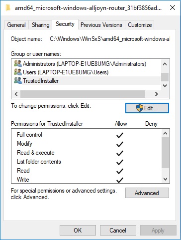 Windows 10 Home - Changing "TrustedInstaller" to "Administrator" to edit or remove items. a8573b8d-e240-461b-aad2-e783a0ec951c?upload=true.jpg