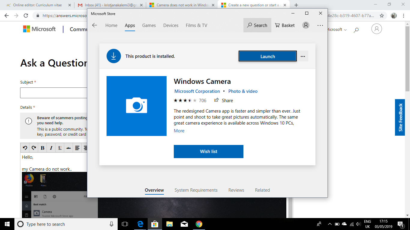 Camera wont start a89a951f-a54f-434f-96f7-9877199a6af4?upload=true.png