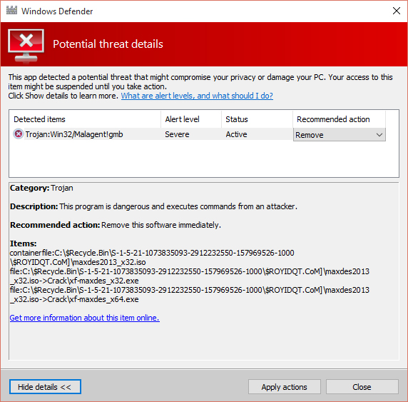 my computer is infected with Tool:AndroidOs multiverze trojan, defender detected it but... a8d2b8b0-b0db-4c93-bbb0-f547385e170b.jpg