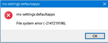 My settings not opening because of file system error -2147219196? a90b8fe6-1261-4000-8a27-9fe541d6e4a2?upload=true.jpg