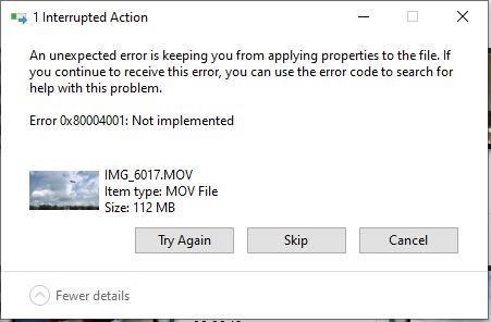 Windows 10 Metadata Tags no longer functioning after version 1803 for .MOV files Error... a9701f97-997f-4ec7-9313-c3889d072c20?upload=true.jpg