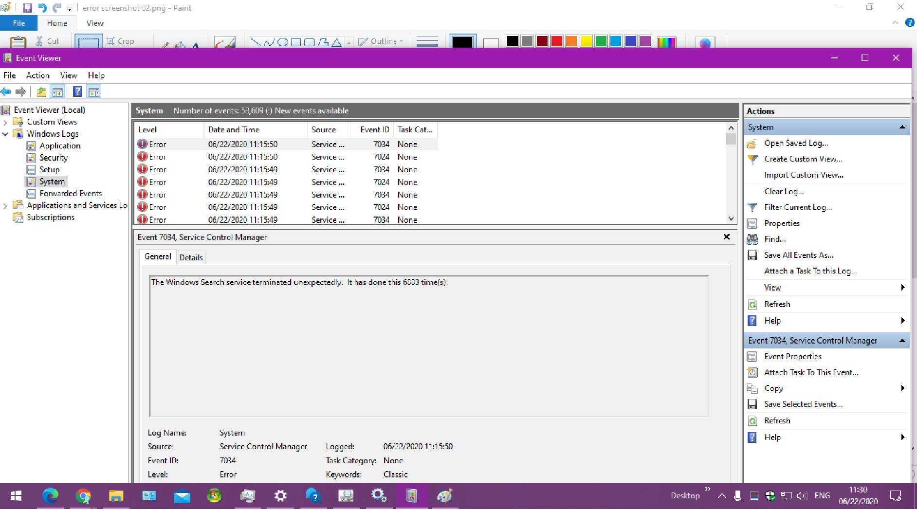 Windows Search Service not starting a9ab9649-fdd5-4ee2-971d-357dcec3bc1a?upload=true.png