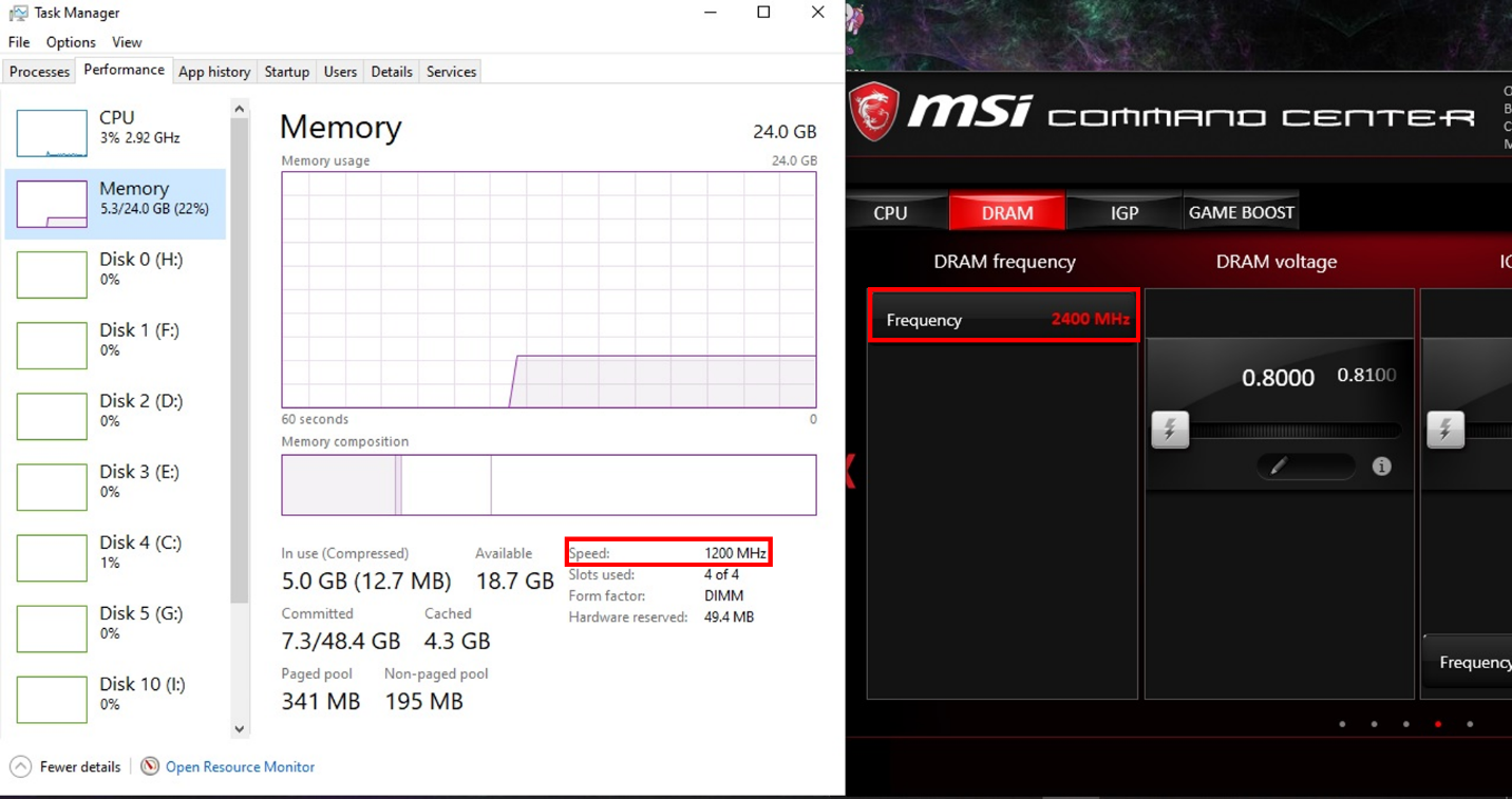 Task Manager displays reduced memory speed in Windows 10 version 1903 a9ad8e18-2403-4a8e-b9c4-2bbc4ad809b2?upload=true.png