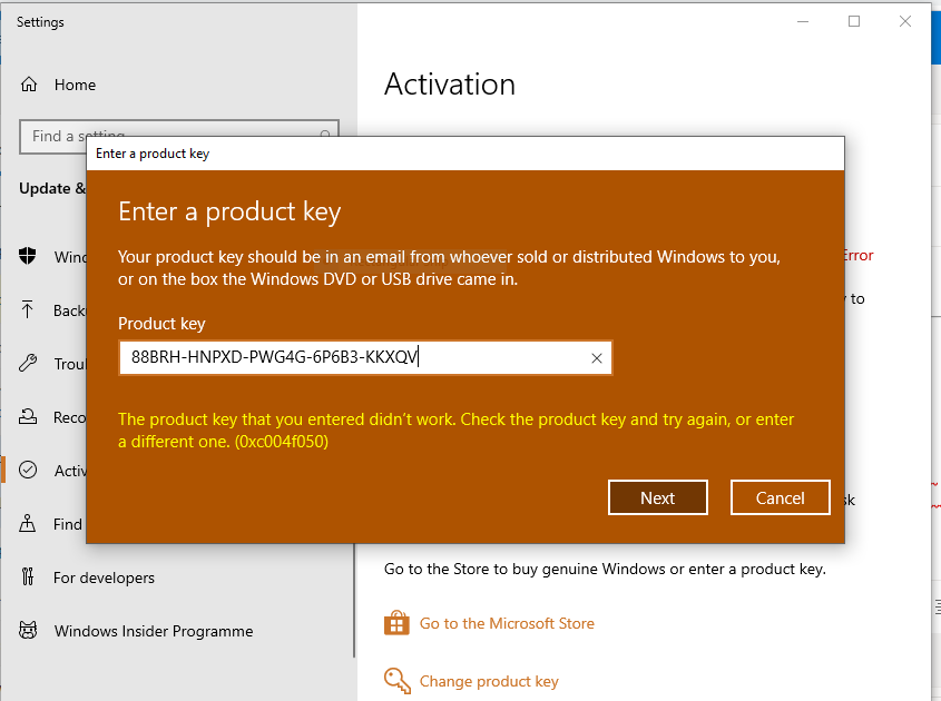 my product key did not work a9b678e3-8e55-4340-b41b-6e117244da8c?upload=true.png
