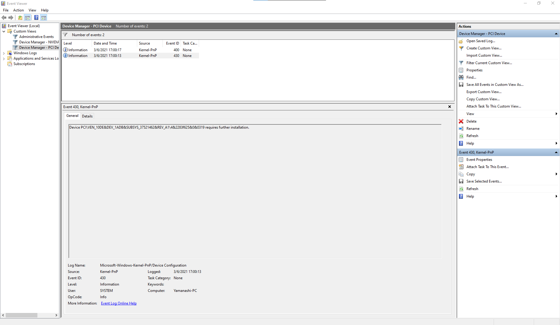 Other Devices PCI Device needs a driver update but nowhere to be found. a9f2da64-a659-4c8a-96d3-a62cea0119e0?upload=true.png