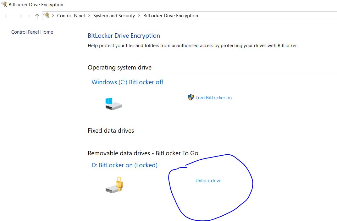 There is No option to Disable Bitlocker aae0c8b5-6ea4-4bdc-beb4-6491c76cb24d?upload=true.jpg
