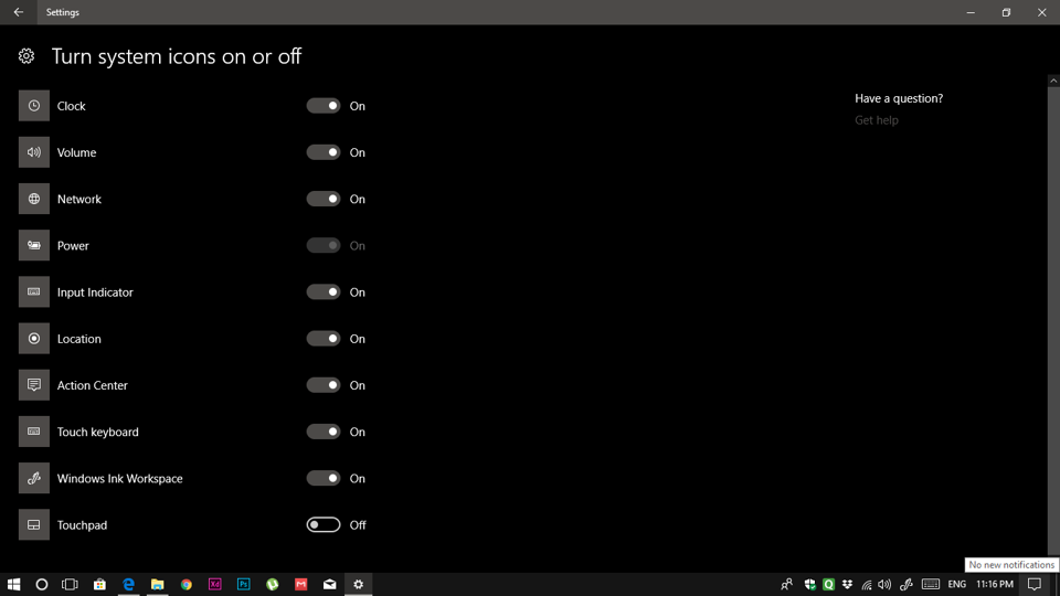 power icon missing.  gray in settings.  can't turn on.  Help ab1cbd1c-f31c-487b-9fab-3a8ef33a1141.png