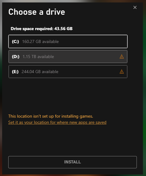 I can't install games/apps from Microsoft Store/XBOX Game Pass Beta onto my D: drive and it... abb78fd6-98a2-4af6-931b-eb85e64e2780?upload=true.png