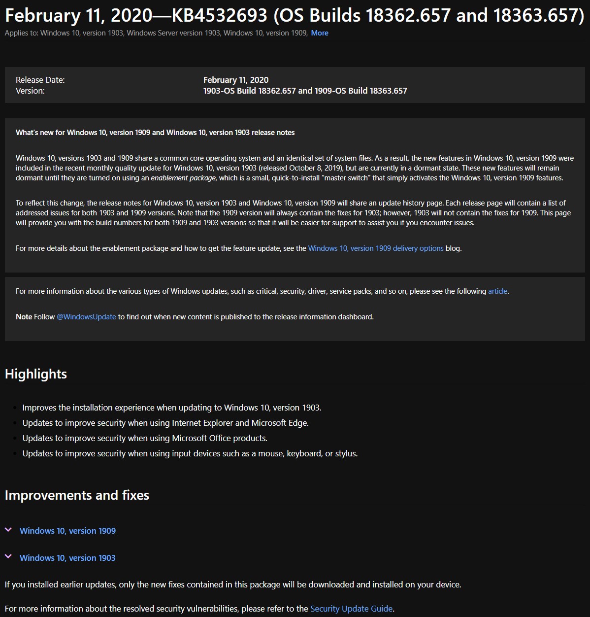 It's Patch Tuesday 11/10/20 And here's the info for Cumulative KB4586781 For Windows 20H2 abed1ee5-4adf-4c88-a1c1-8b11d3cee040?upload=true.jpg