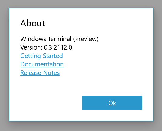 Windows Terminal Preview v0.3 has been published to Microsoft Store about-section.png