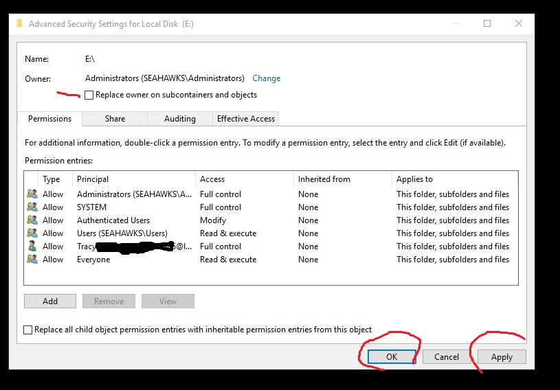 Ownership and permissions of my drives and my folders change without my knowledge and I am... ac3f94da-cb2c-49b2-adcd-03dd4910791d?upload=true.jpg