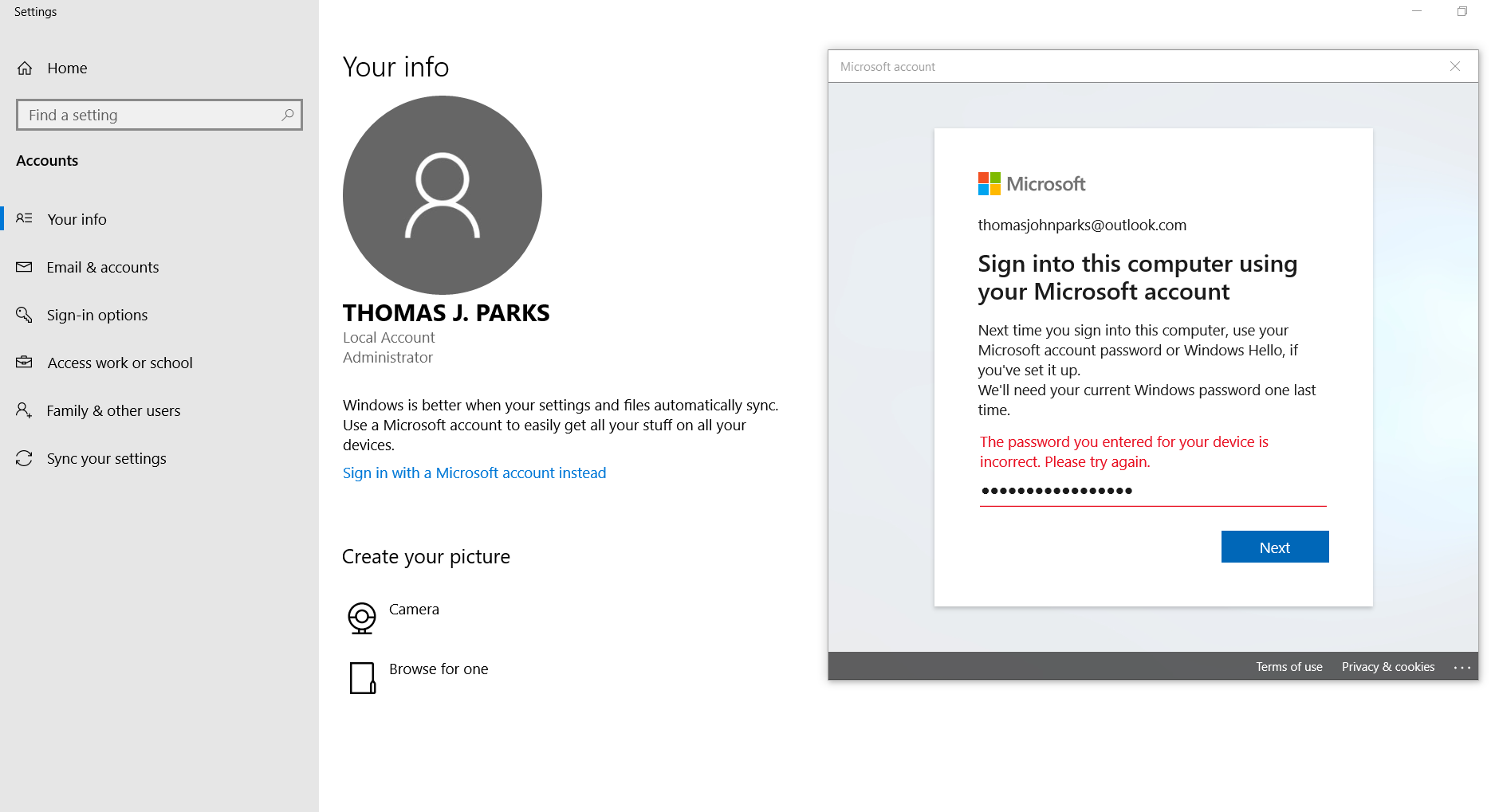 Cannot login to my Outlook Account to associate my digital license so I can reinstall... acbbcf4b-2f89-4fcd-abbb-c84e5af09e10?upload=true.png