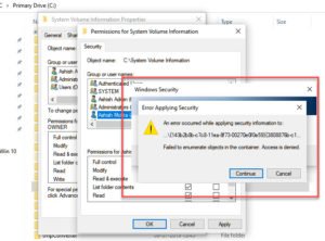 Can you Backup Restore points or Recover Corrupt Restore Points in Windows 10? Access-Denied-for-System-Volume-Information-300x222.jpg