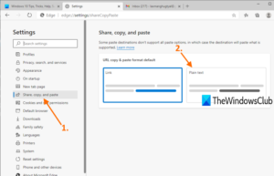 How to disable new URL Copy and Paste feature in Microsoft Edge access-share-copy-and-paste-section-and-select-plain-text-option-300x193.png