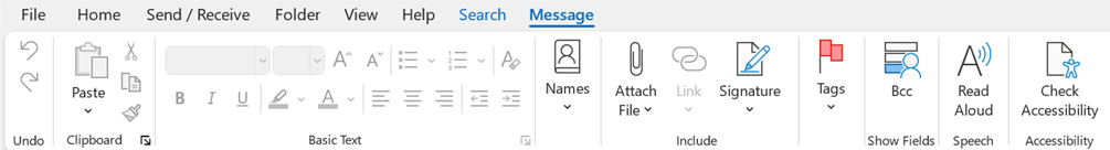 I cannot access settings as easily II want to know how to enable the ribbon that allows you... AccessibilityRibbonOutlook_1.png
