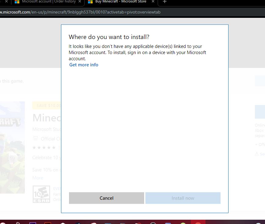 Cant install a game from the Microsoft website because my devices aren't showing up on the... acff721d-71d4-4dbf-bd92-55e47cbdb12c?upload=true.jpg