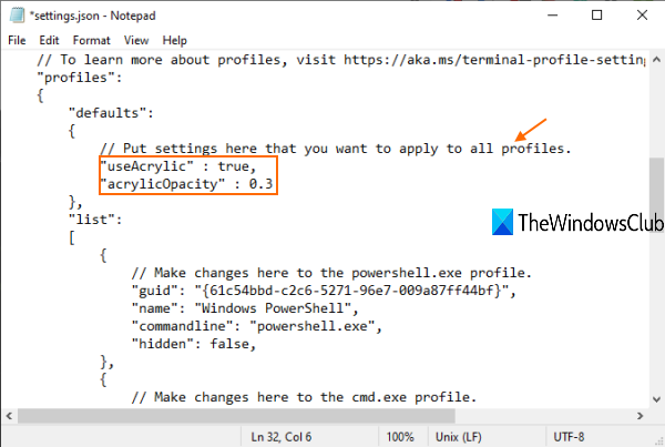 How to enable Transparent Background in Windows Terminal acrylic-transparency-all-profiles.png