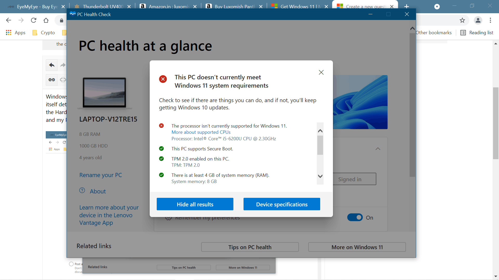 I have personally checked Microsoft's list of compatible processors. Intel Core i5-6200U... ad052a31-e648-4ef8-9a4e-4bdf1970388c?upload=true.png