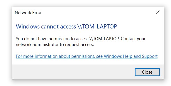 My Win10 laptop suddenly thinks it doesn't have permission to access ONE of the other... ad3ee676-9fd2-40b3-84c7-7cb10e00d394?upload=true.jpg