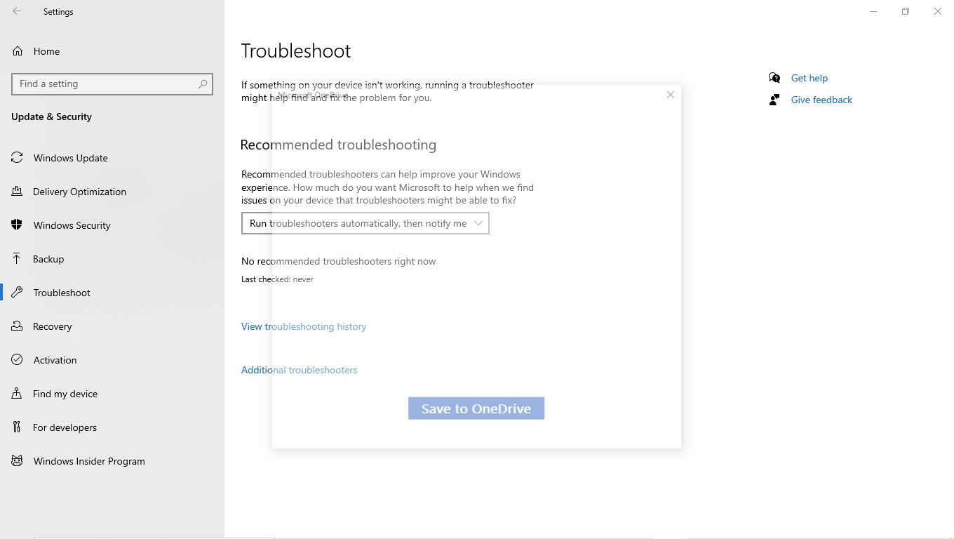 No recommended troubleshooter, last run: never ad52e04d-7b49-4b07-b6f8-e6ad1987b583?upload=true.png