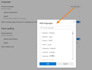 Disable or enable website language translation; Add or Change display language in Microsoft... add-change-language-edge-300x229.jpg