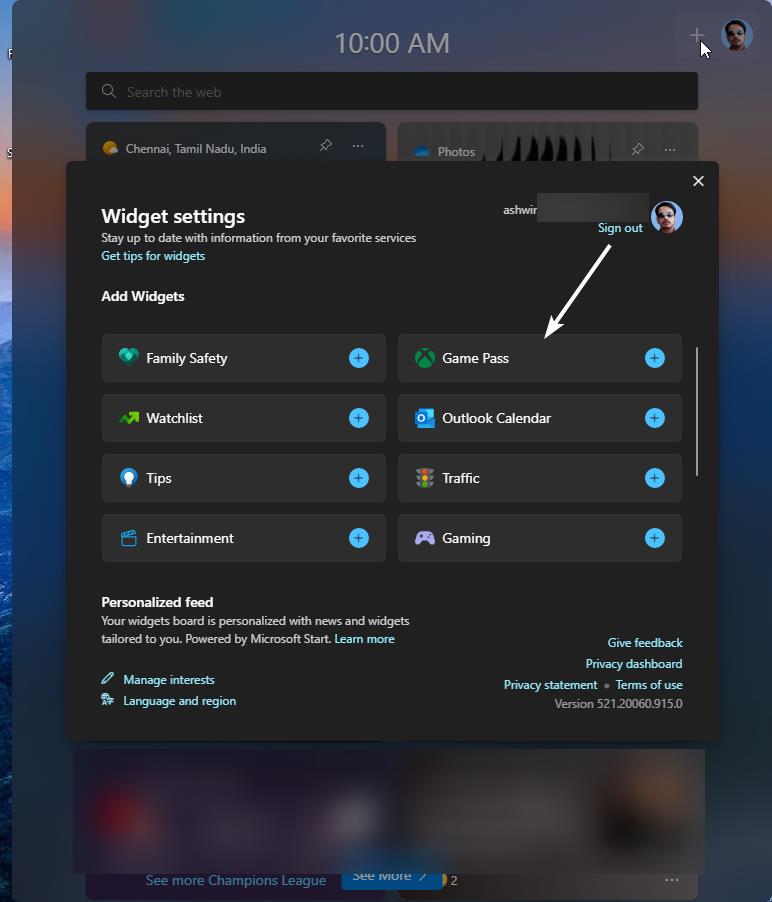Windows 11 Insider Preview Build 25174 introduces a Game Pass widget add-game-pass-widget.jpg