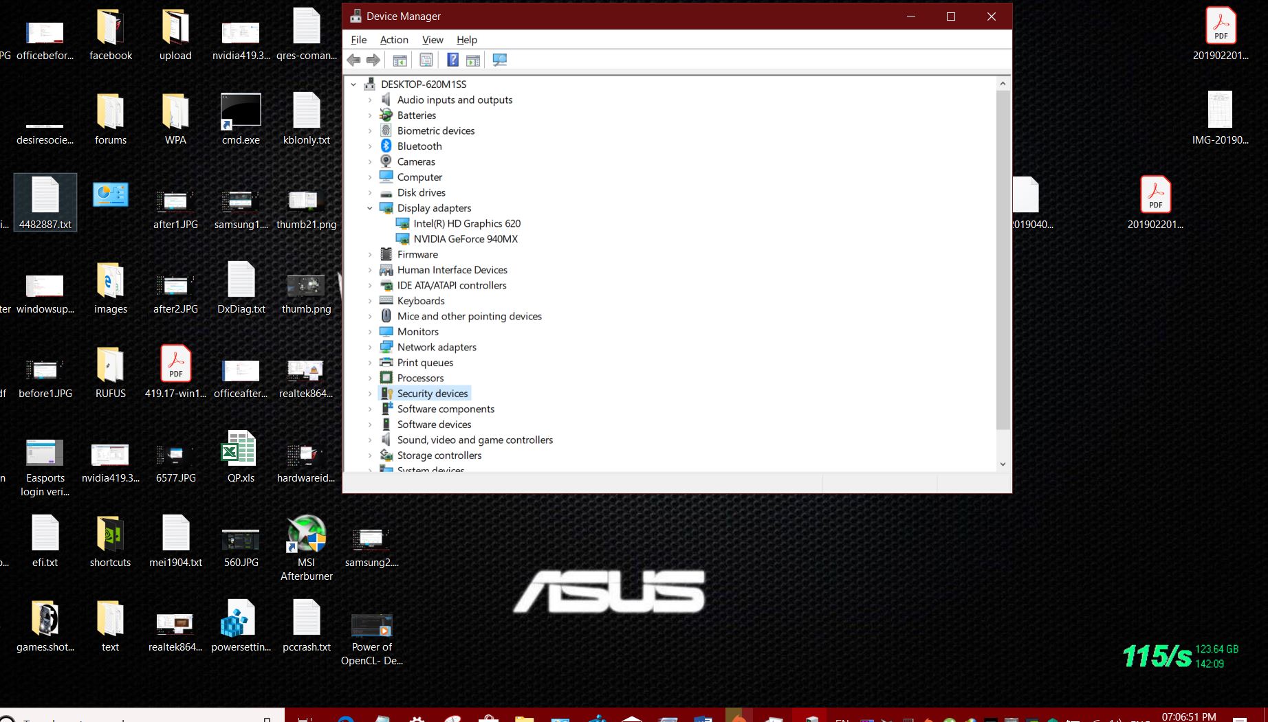 Microsoft Basic Display Adapter after installing NVIDIA GTX 1050M drivers add.JPG