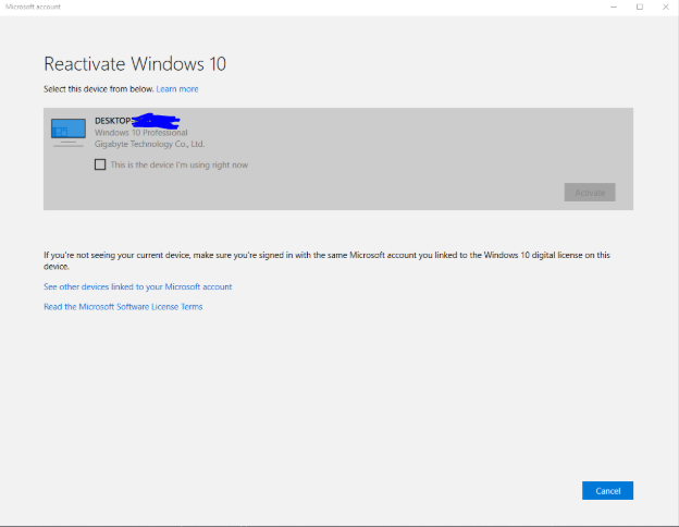 Can't activate windows after a hardware change ade529b5-9680-4d31-bdcb-8e5f61a2c8c7?upload=true.png