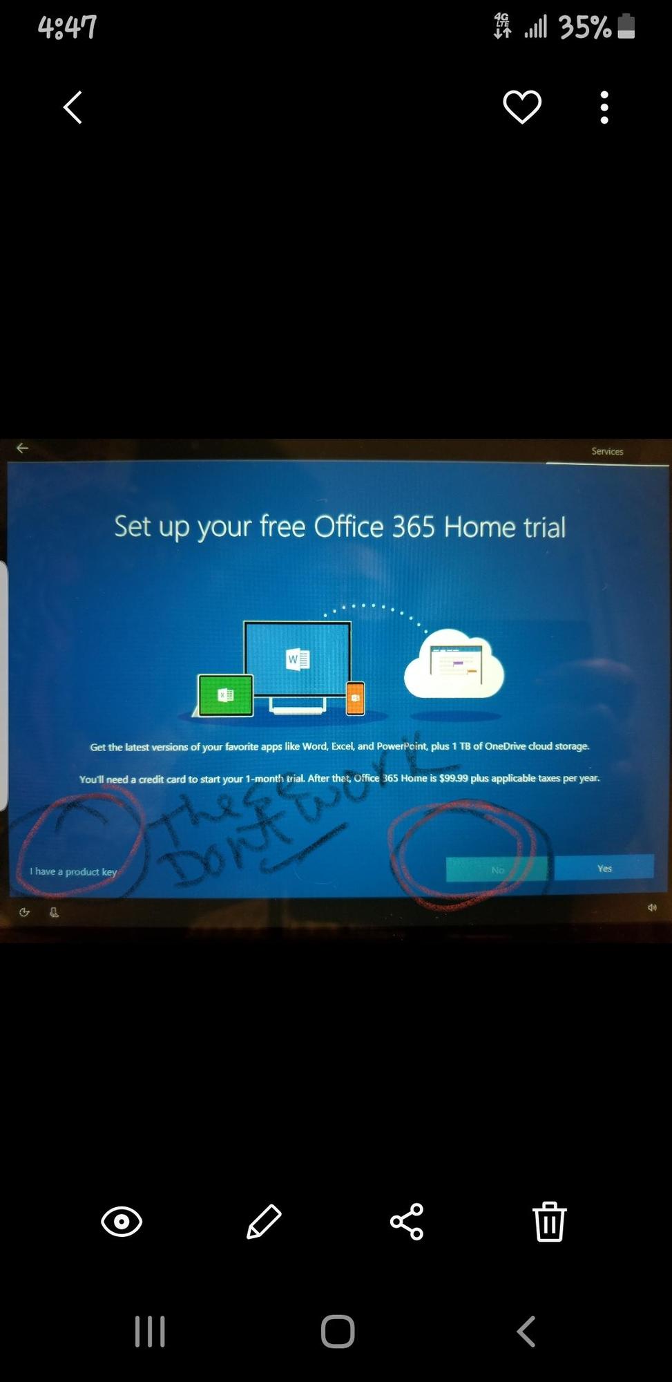 "The set up your free office 365 home trial" screen has stopped my reinstall of windows 10.... adf17da3-0013-49ee-b692-e629e164ac85?upload=true.jpg