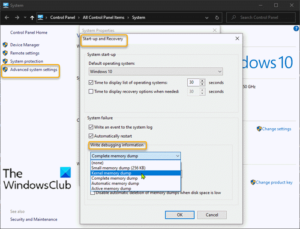 Windows 10 Tablet device creates only minidump file Advanced-System-Settings_Startup-and-Recovery_Write-debugging-information-300x229.png