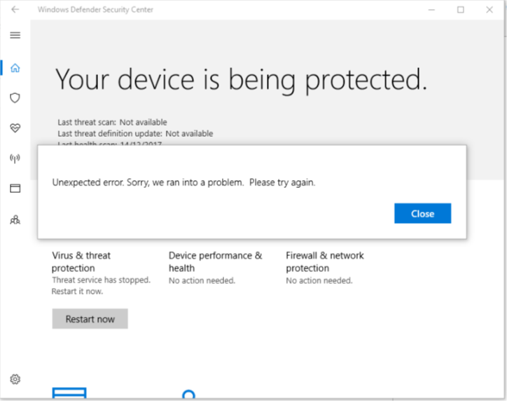 windows defender sorry we ran into unexpected error please try again later ae6169f0-5b4e-40ff-8b15-190602e61c6c.png