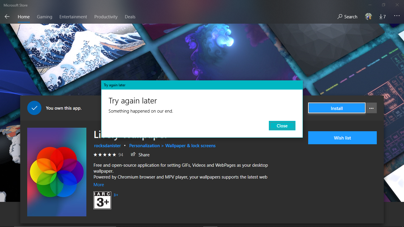 can not download from microsoft store