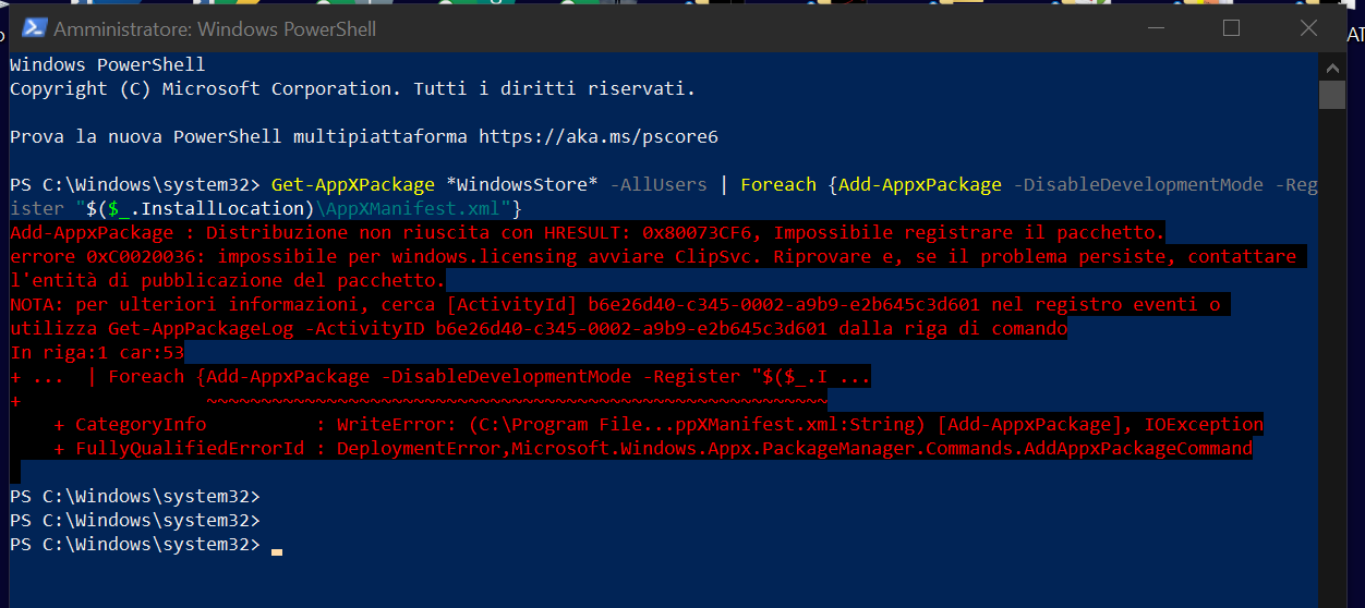 i was installing microsoft store from powershell and i got an error what should i do now? afa00075-1e70-44fa-b91b-76462014520d?upload=true.png