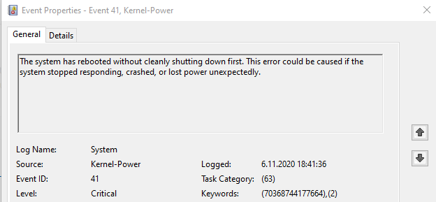 Kernel Power Critical Error Id 43 Task 61