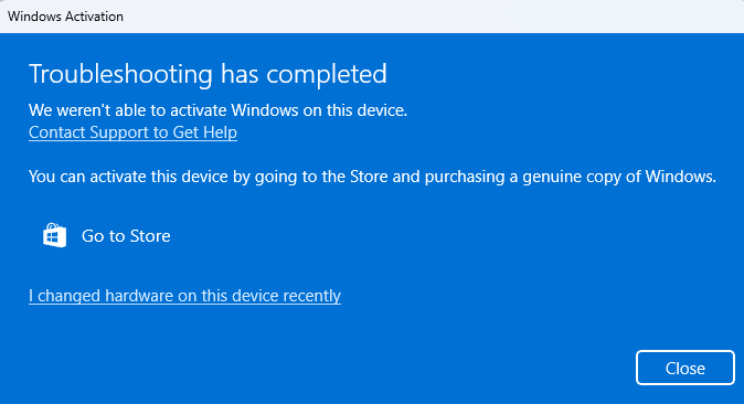 I had windows 11 activated on a new pc and was working until an updated happened last... Ag9mmcH7ZNg6DpzRcK6UDdNwULpZbIR5IJ3Up5TA1hLUhx8wupWPNadmLoOXmpVug%2FO6s5U%2FmgoFdKmPHvRoeu4Zc%3D.png