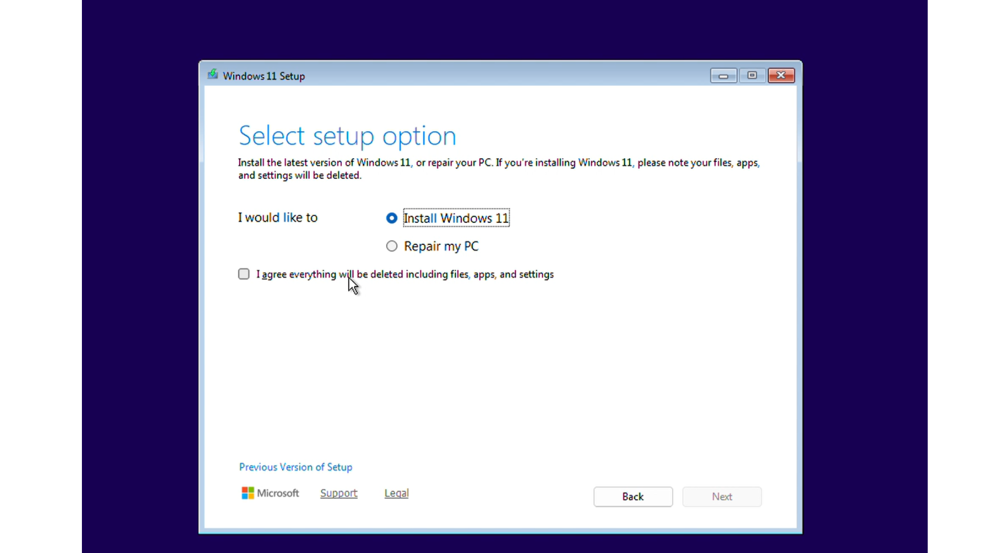 Can you still bypass Windows 11 requirements as Windows 10 hits EOL? We tested it agree-to-all-data-being-deleted-in-existing-Windows-10-installation.png