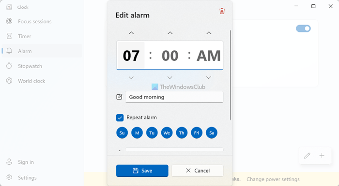 Alarm clock not working on Windows 11/10 even when set alarm-not-working.png