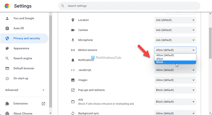 How to allow or block sensors for specific sites on Chrome allow-block-sensors-specific-sites-chrome.png