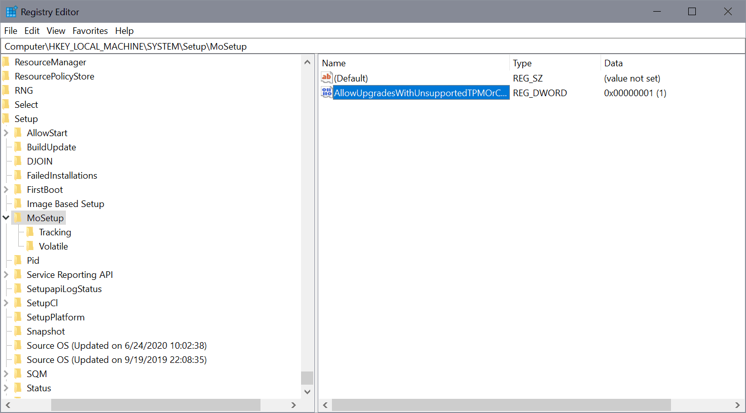 Microsoft posts instructions for upgrading to Windows 11 on unsupported PCs AllowUpgradesWithUnsupportedTPMOrCPU.png