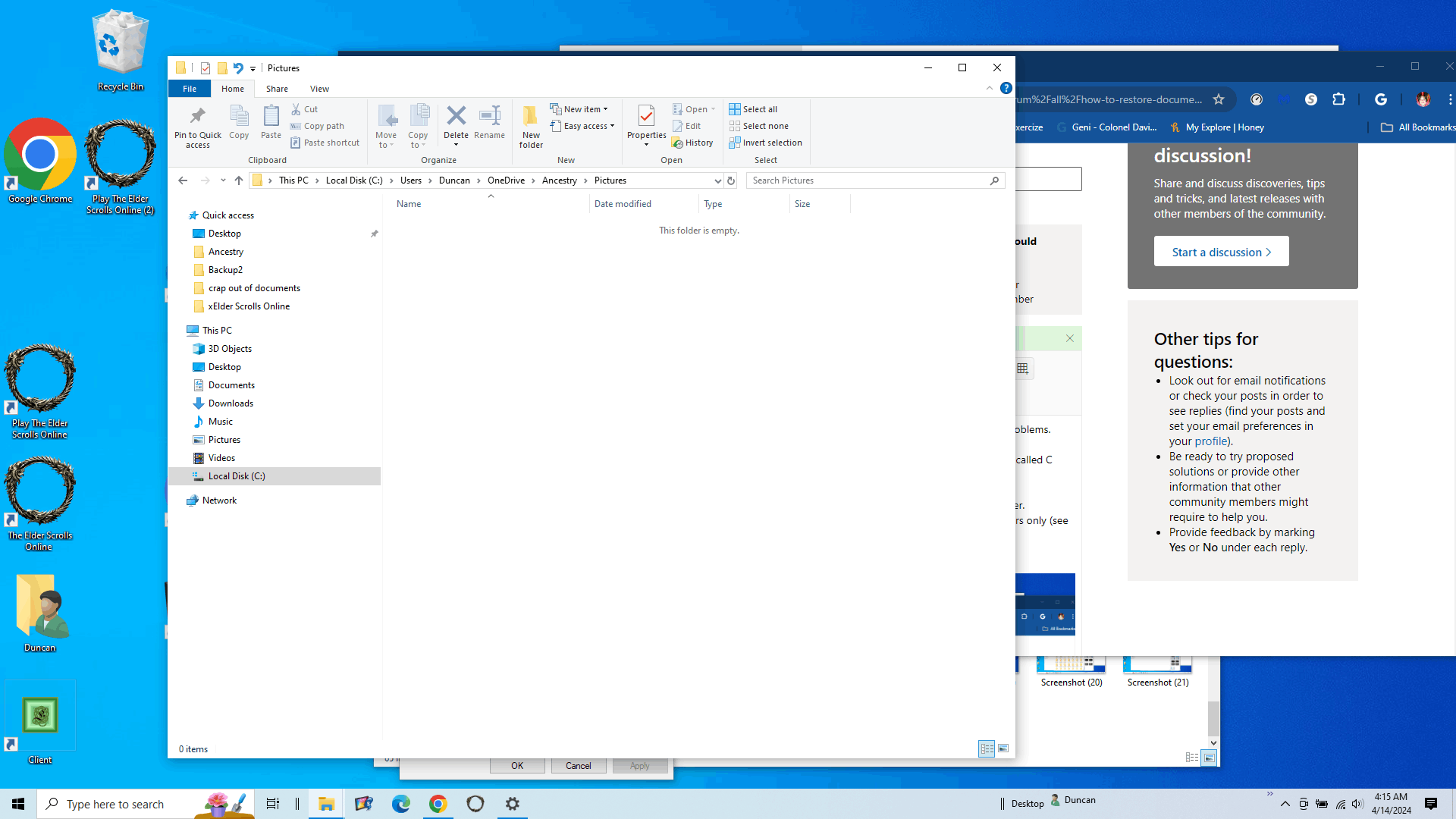 problems with one drive.  I restored a directory called Pictures all folders and sub... aM%2FwcXBjdrClvLtTeIgFOTScw1LeBWH65sL0BVXKrGdtKhQ8V5fS9ryILmdgEw6J2Tkr0lsQaod2fZ75ve45Phc0Nfk%3D.png