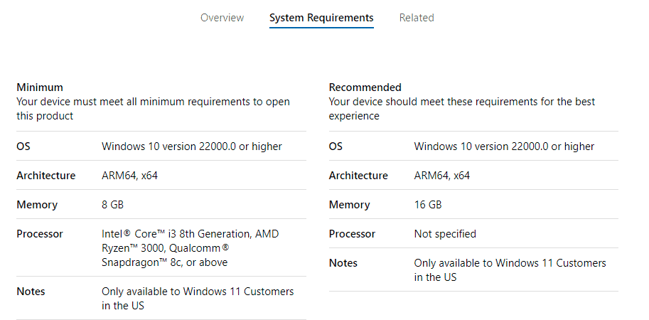 Amazon Appstore has high requirements for running Android apps on Windows 11 amazon-appstore-requirements.png