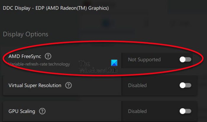Fix AMD FreeSync not supported or working on Windows 11/10 AMD-FreeSync-not-supported.jpg
